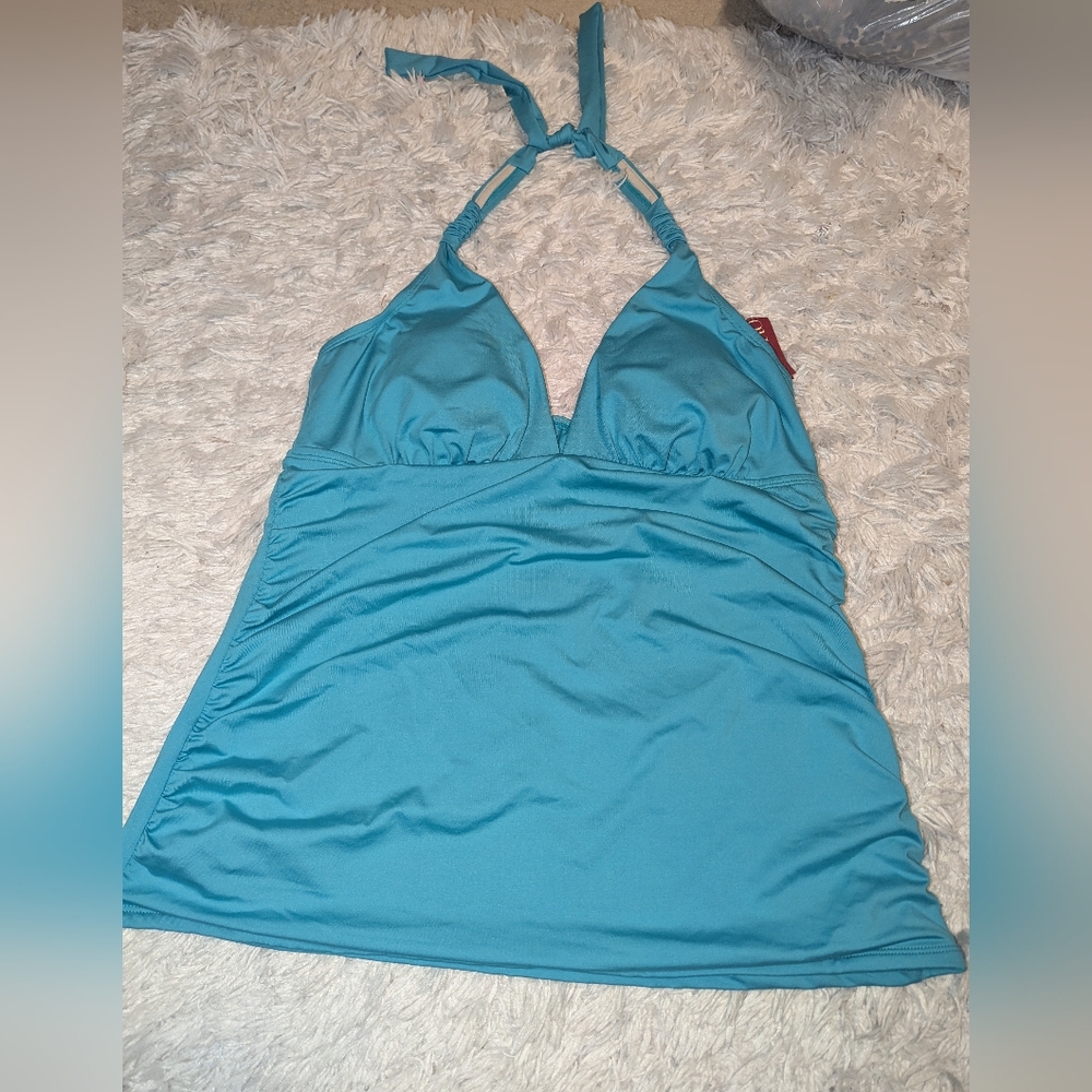Nwt Merona Blue Tankini Top XL
